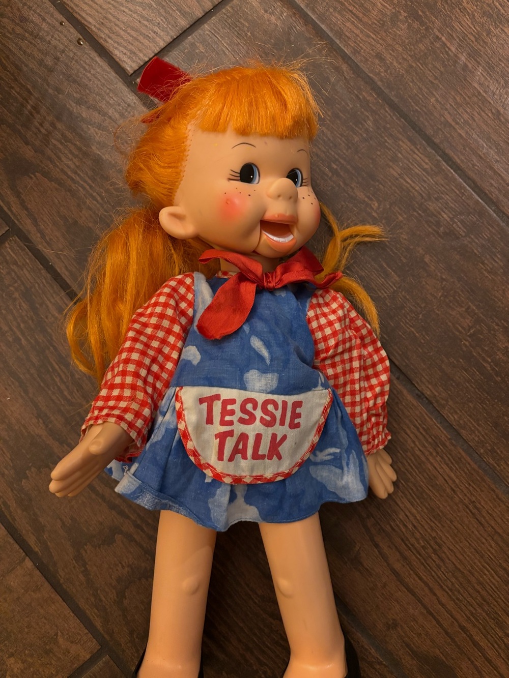 Tessie Talk Vintage Red & Orange Talking ventriloquist doll